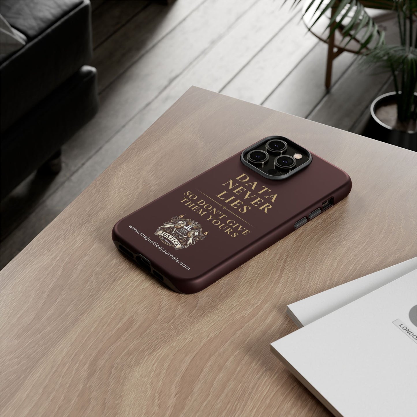 Data Never Lies, Justice Journals iphone case
