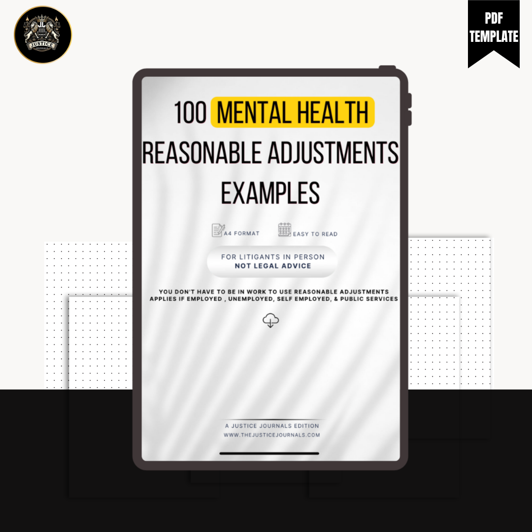 100 Mental Health Reasonable adjustments - Disability Evidence  Document